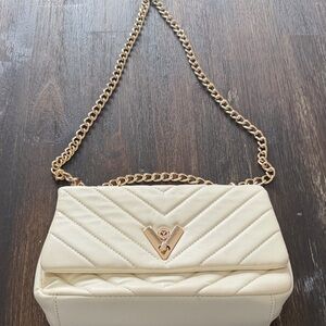 Valentino Orlandi Cream Quilted Shoulder Bag
